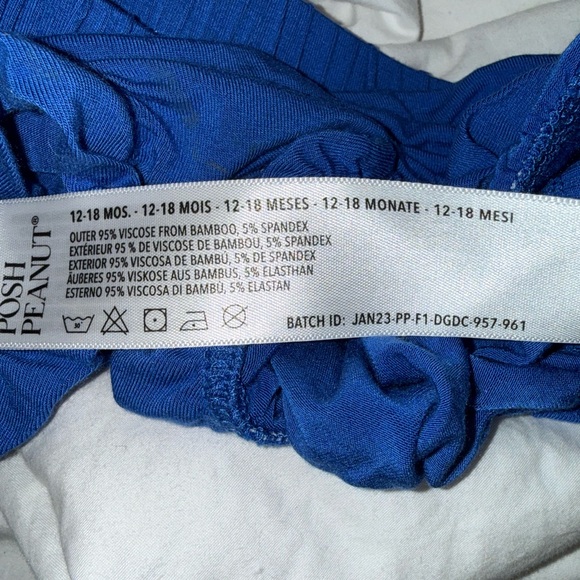 NWOT Posh Peanut Joshua Blue Bummies Bloomers Shorts 12-18 Months - Picture 6 of 6